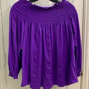 Ralph Lauren purple off shoulder top